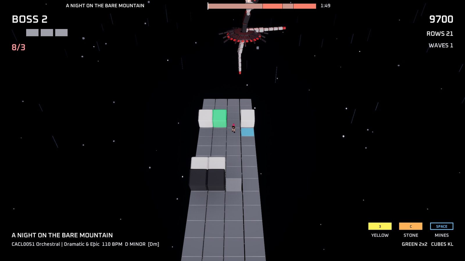 Boss 2, the ballerina, splitting the floor apart