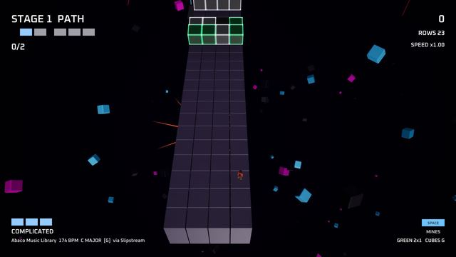 The start of a path in the neon zone