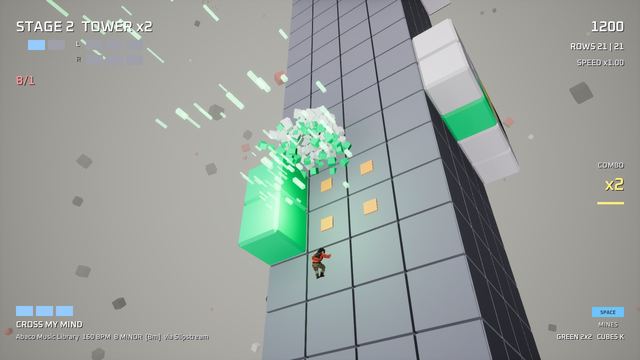 The climber on a tower wall
